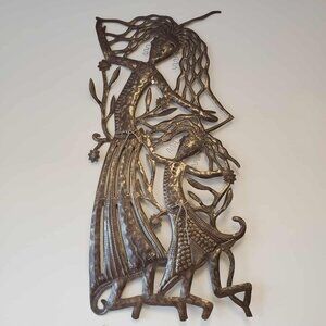 Beautiful Haitian Mother & Daughter 3D Metal Wall Art